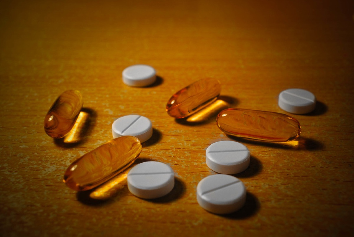 vitamin c capsule in white background