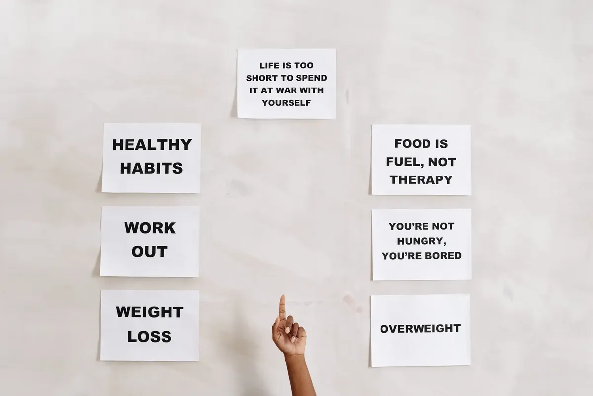 Inspiring quotes promoting a healthy lifestyle and fitness motivation.